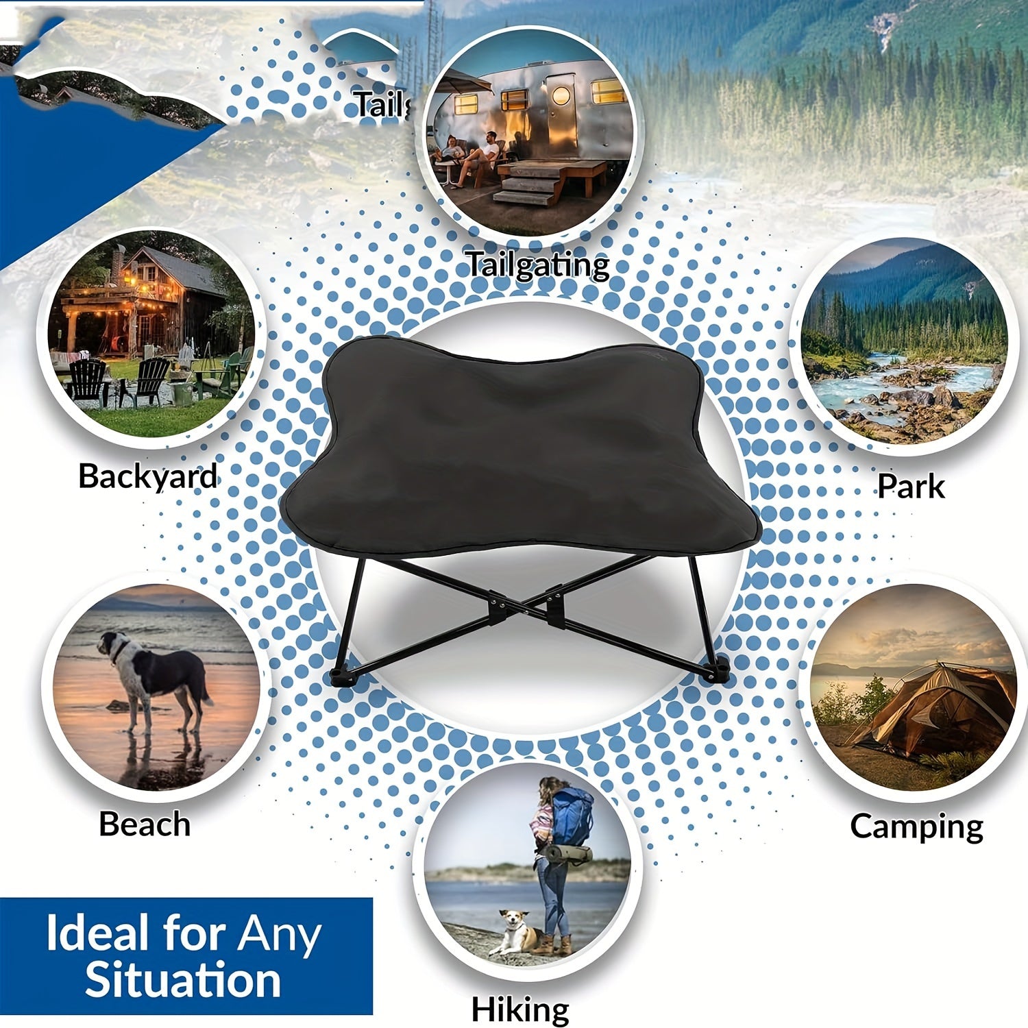 Portable Elevated Dog Bed for All Dog